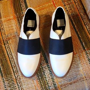 Dolce Vita white leather loafers